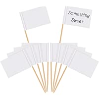 Banderas en Blanco con Palillos de Dientes Marcador de Queso Banderas Blancas de Etiquetas de Marcar para Pastel de…
